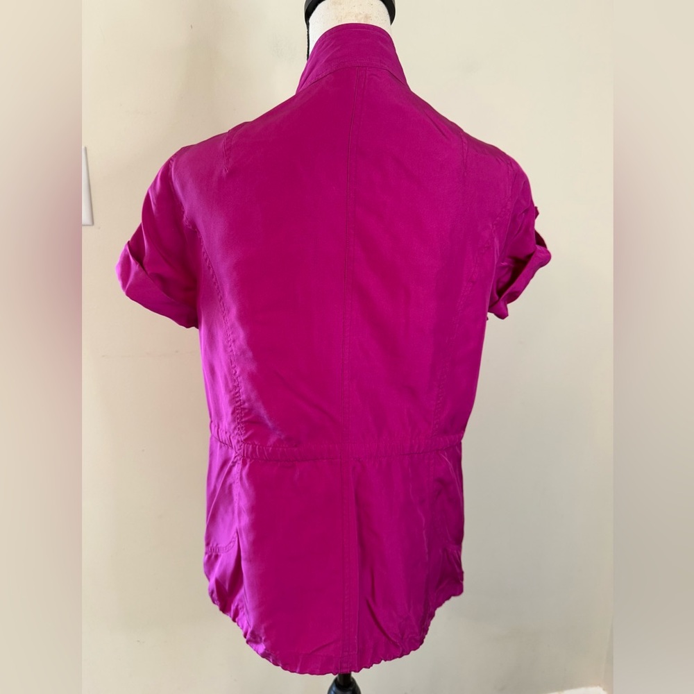 Kenneth Cole vibrant pink 100% silk jacket SZ PS - Picture 3 of 11